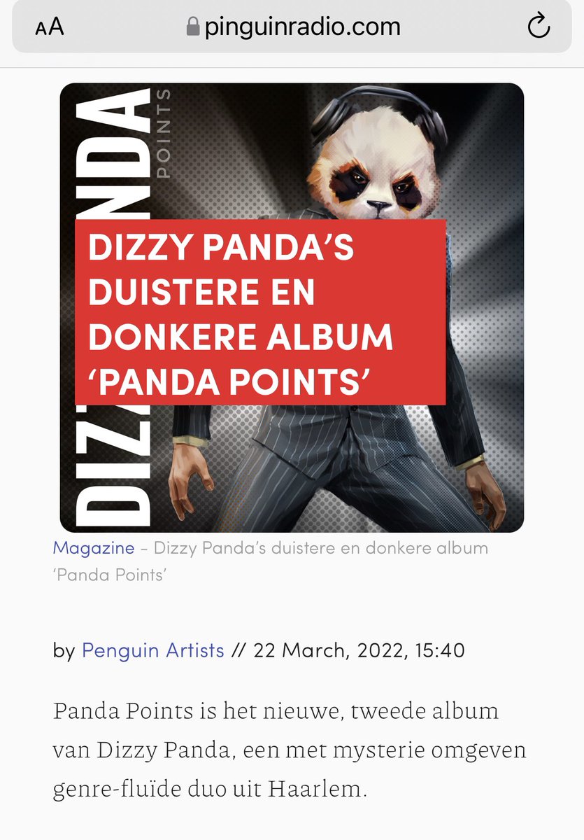 dizzypandamusic's tweet photo. #Goedemorgen! Ons nieuwe #album #pandapoints staat ook in het magazine van @PinguinRadio. #donker en #duister deze keer.
https://t.co/iuEEr0okGU https://t.co/fLGKVrTQ7d