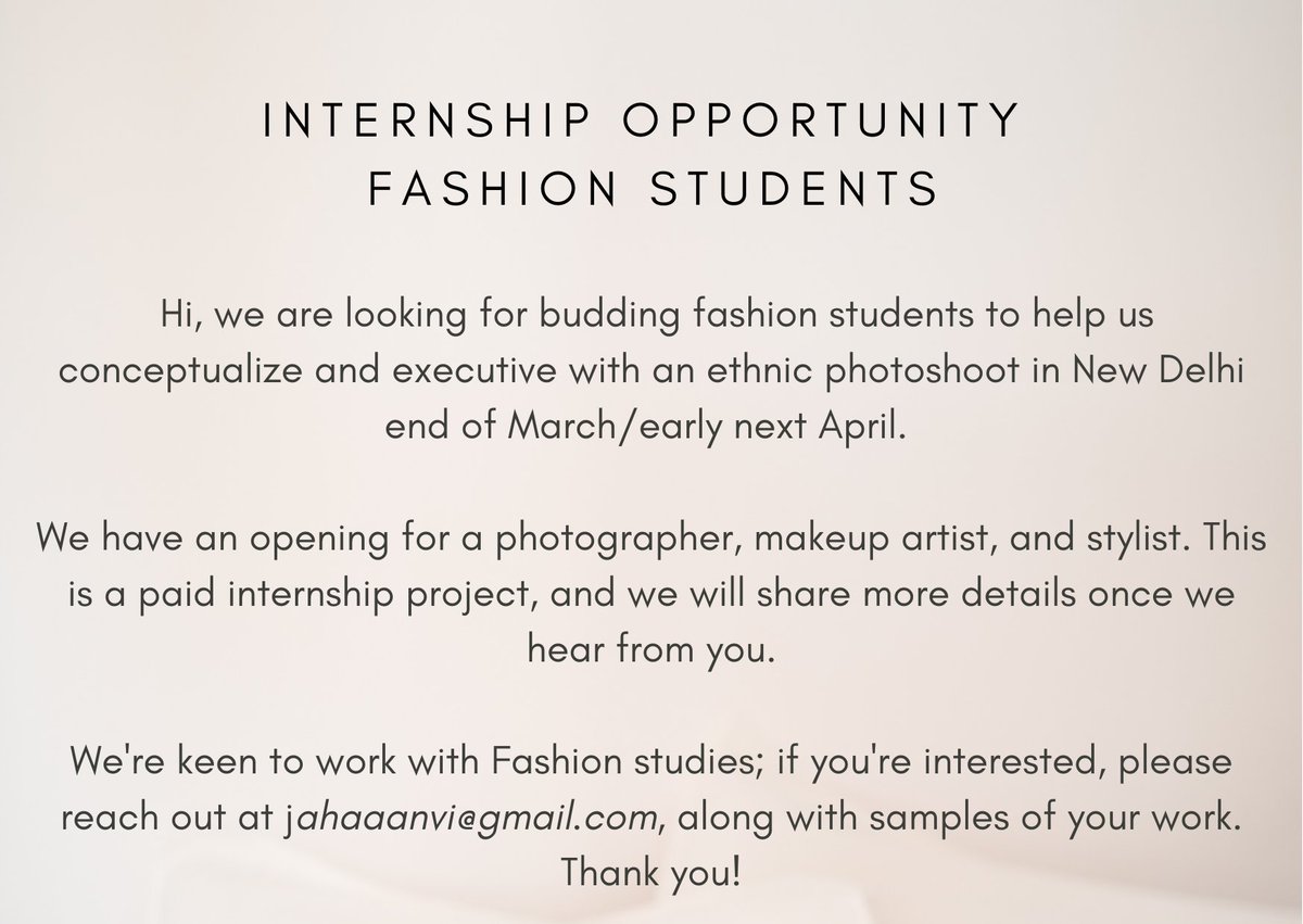jahaaanvi's tweet photo. #internship #fashioninternship #fashionschool #paidinternship https://t.co/pDAUubUXAI