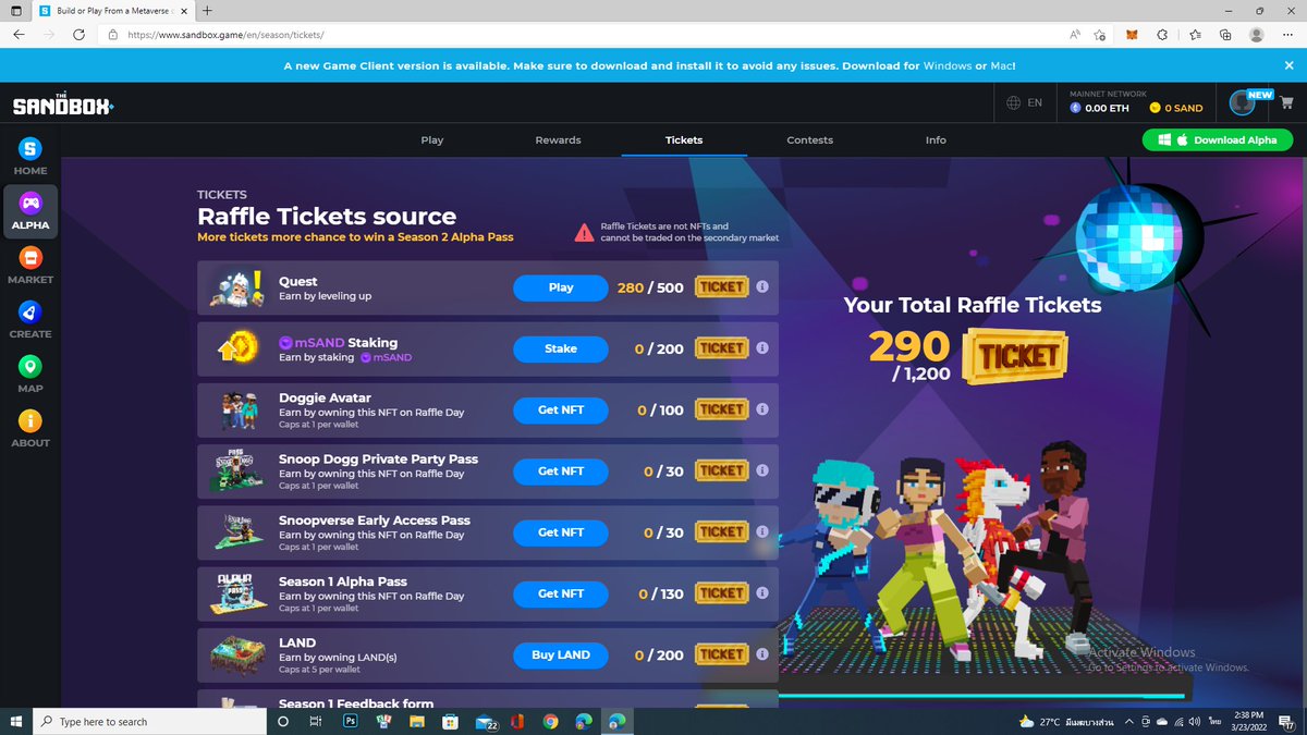 runes33283372's tweet photo. @TheSandboxGame I just participated in the daily #SandboxAlphaS2Contest for a chance to earn up to 1,000 $SAND! Starting March 22 - Ticket Day. Check out my screenshot below!
👇 #SandboxAlphaS2 https://t.co/ooBK5rCYk2