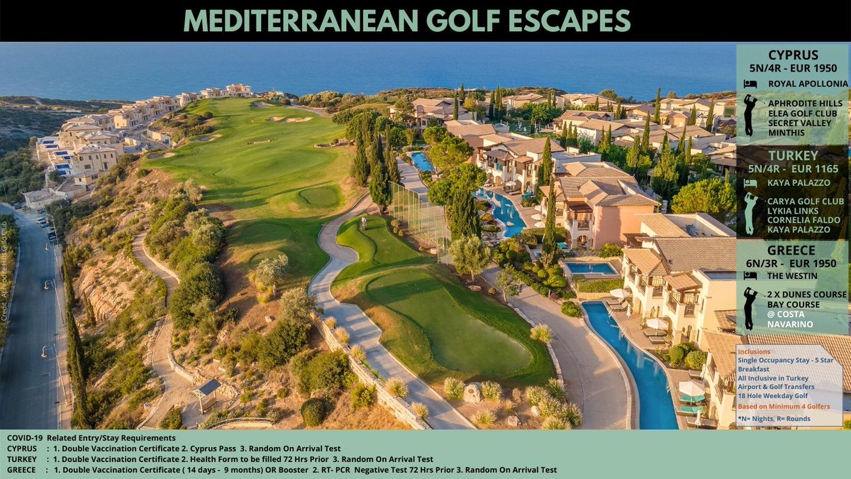 golftripz's tweet photo. Mediterranean Golf Escapes: Cyprus Turkey Greece

Get in touch with us now to customize your Golf Holidays.

Email: birdies@golftripz.com
WhatsApp: +65 87373405 https://t.co/GtNIL4d4Xg