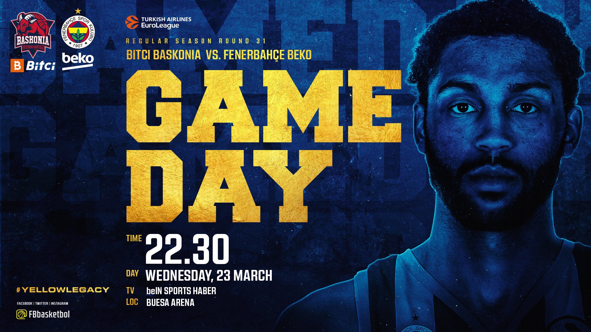 Fenerbahçe Beko'nun Baskonia Maçı İçin Hazırladığı Görsel