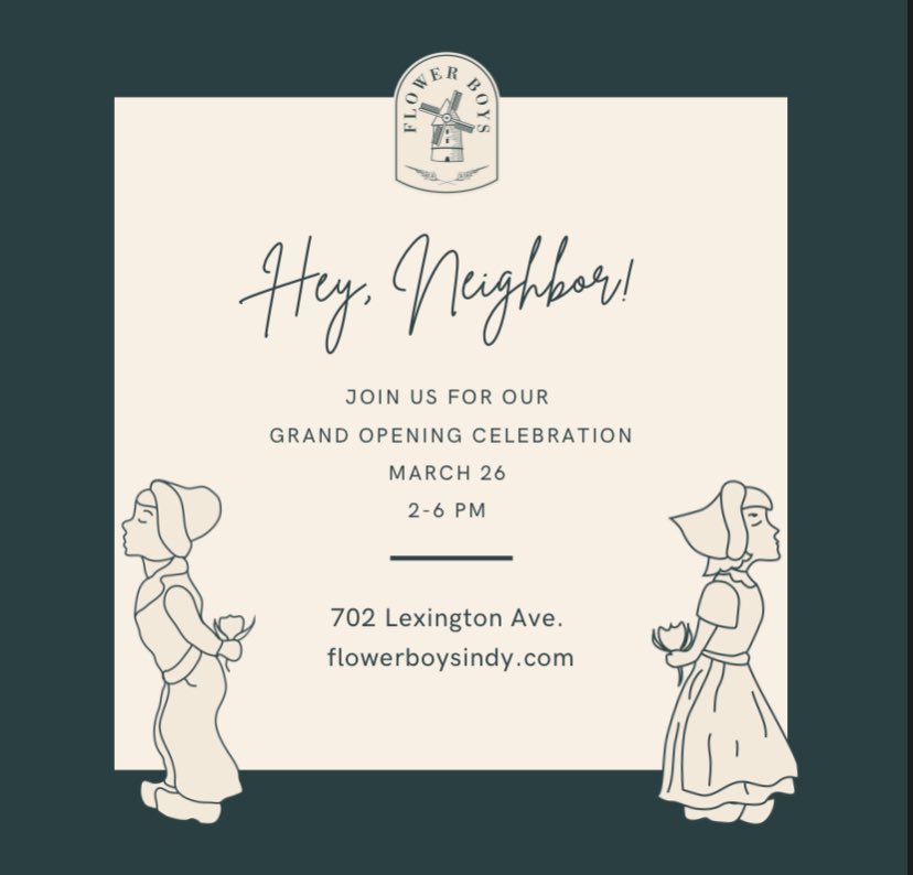 Join the @flowerboysindy for their GRAND OPENING this weekend! There will be food + drinks, as well as a raffle and the opportunity to explore the store.