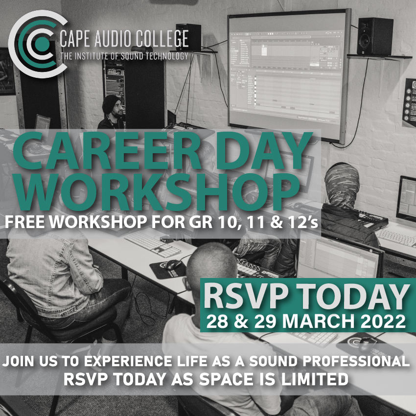 Interested in studying sound? Join our Career day Workshop, free to Grade 10,11 &amp; 12 learners. RSVP - bit.ly/3tkJAY3