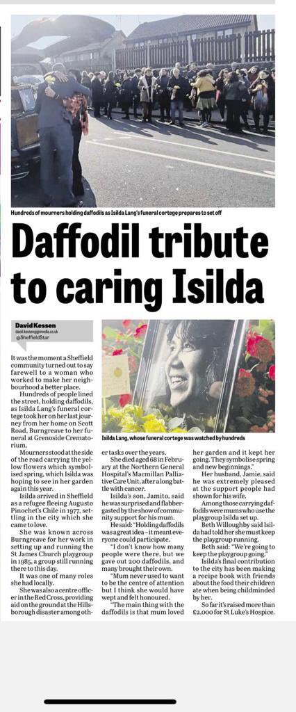 jamieGroovement's tweet photo. So sorry to go on… mum’s in the paper today #isilda 

📸 @dannydrivethru 
Muchas gracias @SheffieldStar 

Online: 

https://t.co/cZ6qmtpgPr https://t.co/Dln6vrvsoU