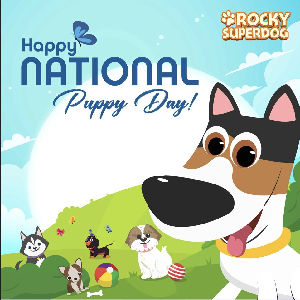 HAPPY NATIONAL PUPPY DAY! 🥰🐾💗

#rockysuperdogadventures #rockysuperdog #pets #puppies #nationalpuppyday #puppyday #pups #puppies #cutepups #ilovemydog #doglife #dogworld #doggoslove #furryfriends #happiness