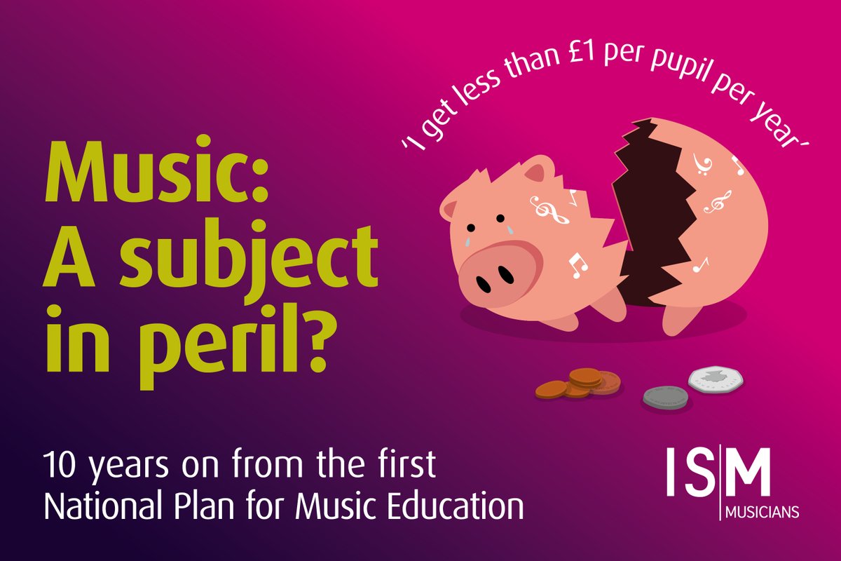 ISM_music's tweet image. 🚨 NEW: This morning we share our report &apos;Music: A Subject in Peril?&apos;
500+ music teachers in England shared their experiences and we have found:
💰 Music is underfunded
😞 Inequality at the heart of music education
⏳ Accountability measures like Progess 8 need urgent reform
1/2