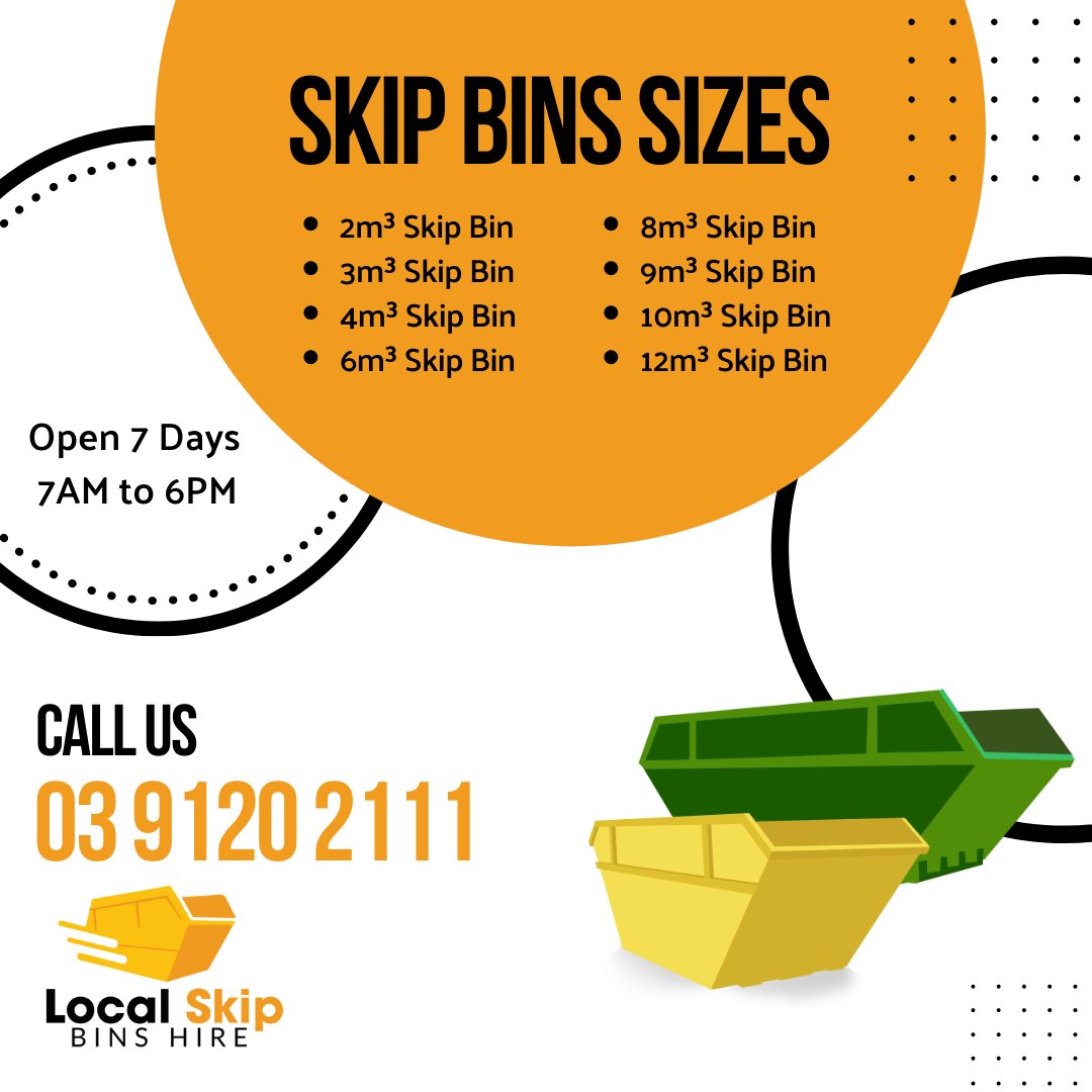 skipbin_hire's tweet photo. Local Skip Bin Hire is one of the best choices for hiring a skip bin. From 2m³ Skip Bin to 12m³ Skip Bin, We have over 10,000 bins in all shapes and sizes. Book now!

https://t.co/Vm7Oellab9

#localskipbinhire #skipbin #skiphire #skipbinhire #skips #skipbins #southeastmelbourne https://t.co/J7N6zW6qti