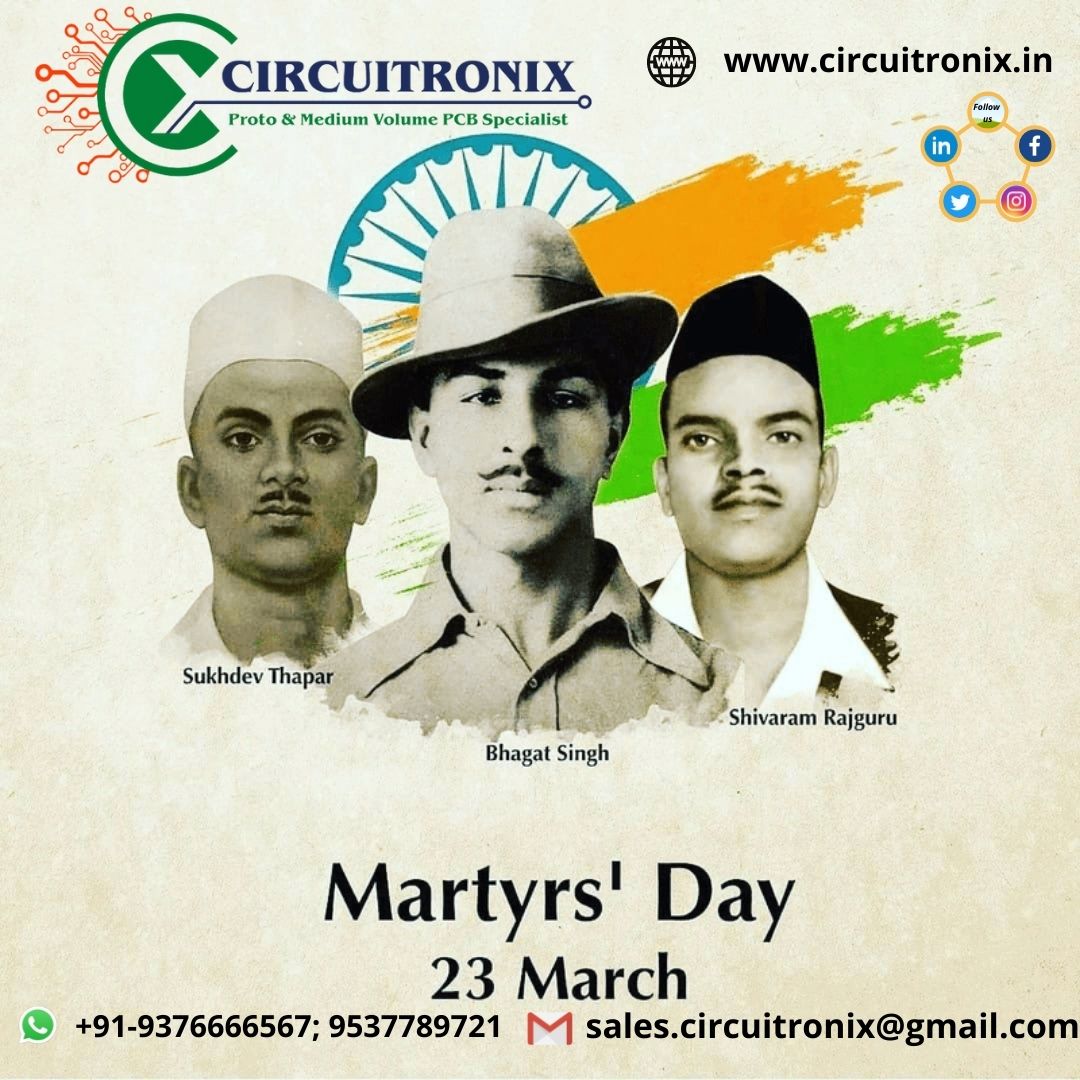 circuitronixpcb's tweet photo. People will remember the martyrs forever,
This will be the rest of the traces of those who died on the country,
Amar Shaheed Bhagat Singh, Sukhdev and Rajguru will remain immortal in the country forever.
Salute to the martyrs of the country! https://t.co/cDS97oHJIz