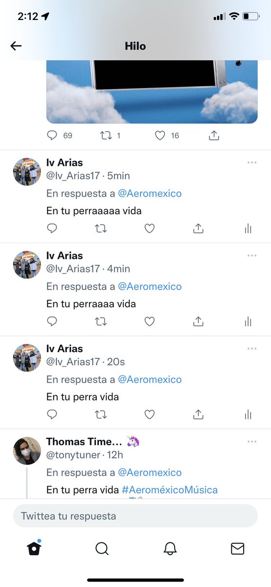 Iv_Arias17's tweet photo. @Aeromexico Pues aquí están mis imágenes donde se ve que indique que canción es cada una…
El Toxico, En Tu Perra Vida y Cada Quien https://t.co/wMn4UCXI7y