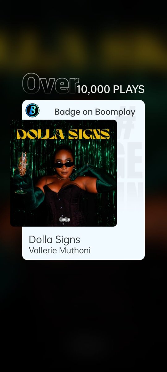 Valleriemuthoni's tweet photo. #DOLLASIGNS doing numbers on @BoomplayMusicKE !! 11k+ streams in less than a week?? thank YOU 💚
Keep streaminggg https://t.co/6KQoks3nYX ✨ https://t.co/DHnF5k00M4