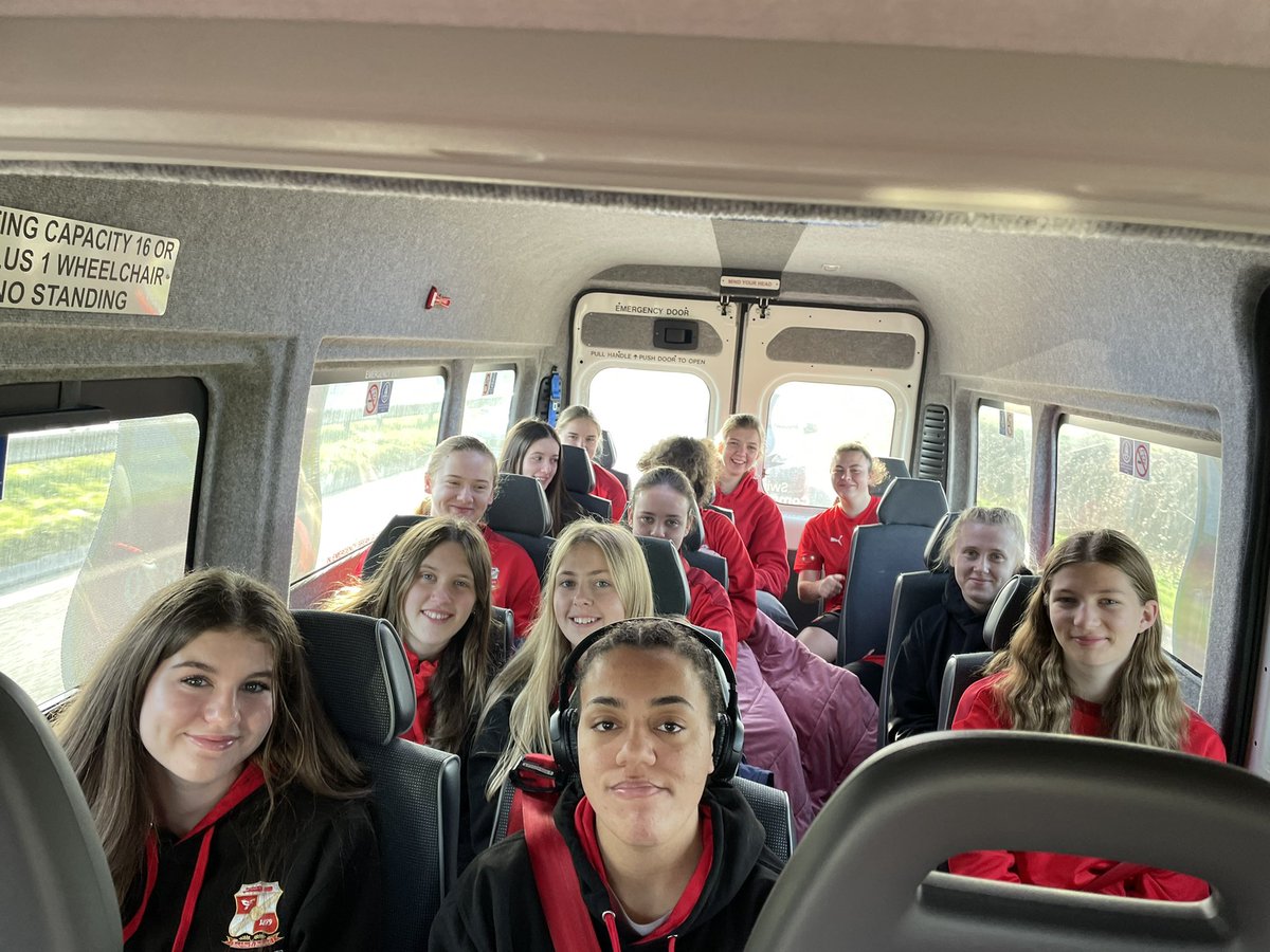 STFCfoundation's tweet photo. Our STFC6 Girls team have started their long journey up to Manchester this morning to face Manchester City in the Quarter Final of the @EFLCEFA Women’s Cup!🏆

Best of luck to the girls👍🏼

@Commonweal6 

🔴⚪️ #ProudToBeSwindon https://t.co/xswdTFsc3K