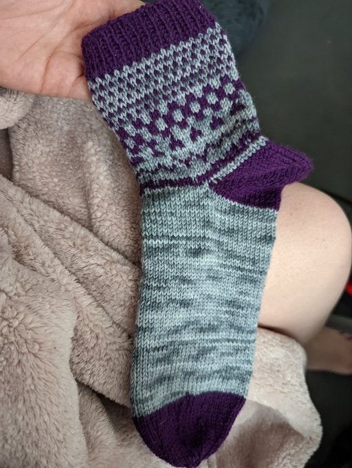 My first sock. I need to learn how to spin wool so these skills will be more useful when society collapses