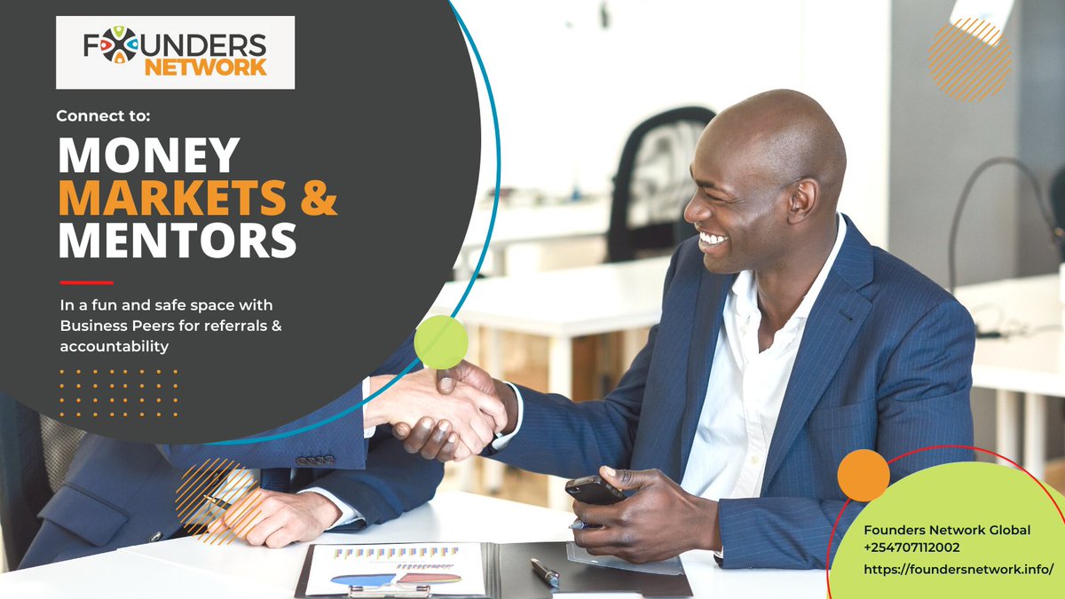 FoundersNetwk's tweet photo. Referrals and Accountability are critical keys to thriving in Business? Join  Founders Network and get connected to Money, Markets, and Mentors in a fun and safe space with Business Peers every Thursday 8:30 AM EAT. Sign Up Here https://t.co/eQ2WgDJDDH 🤝 https://t.co/jYugJKgPXg