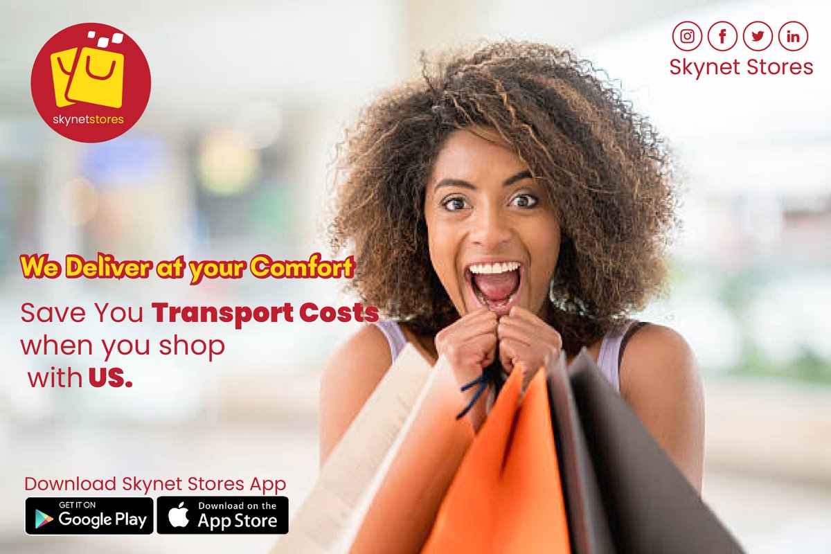 SkynetStores's tweet photo. Everyone loves convenience. With the Skynet Store App, we give you the freedom to place any order and receive it wherever you are. #onlineshopping
#SkynetSores #DeliveryDay https://t.co/so2SSuKO18