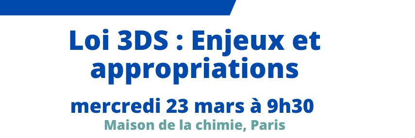 [EN DIRECT] 🎥
Mieux comprendre les enjeux de la loi 3DS pour les Epl et les élus locaux, c'est toute la journée à la Maison de la chimie.
#economiemixte #loi3DS #collterr