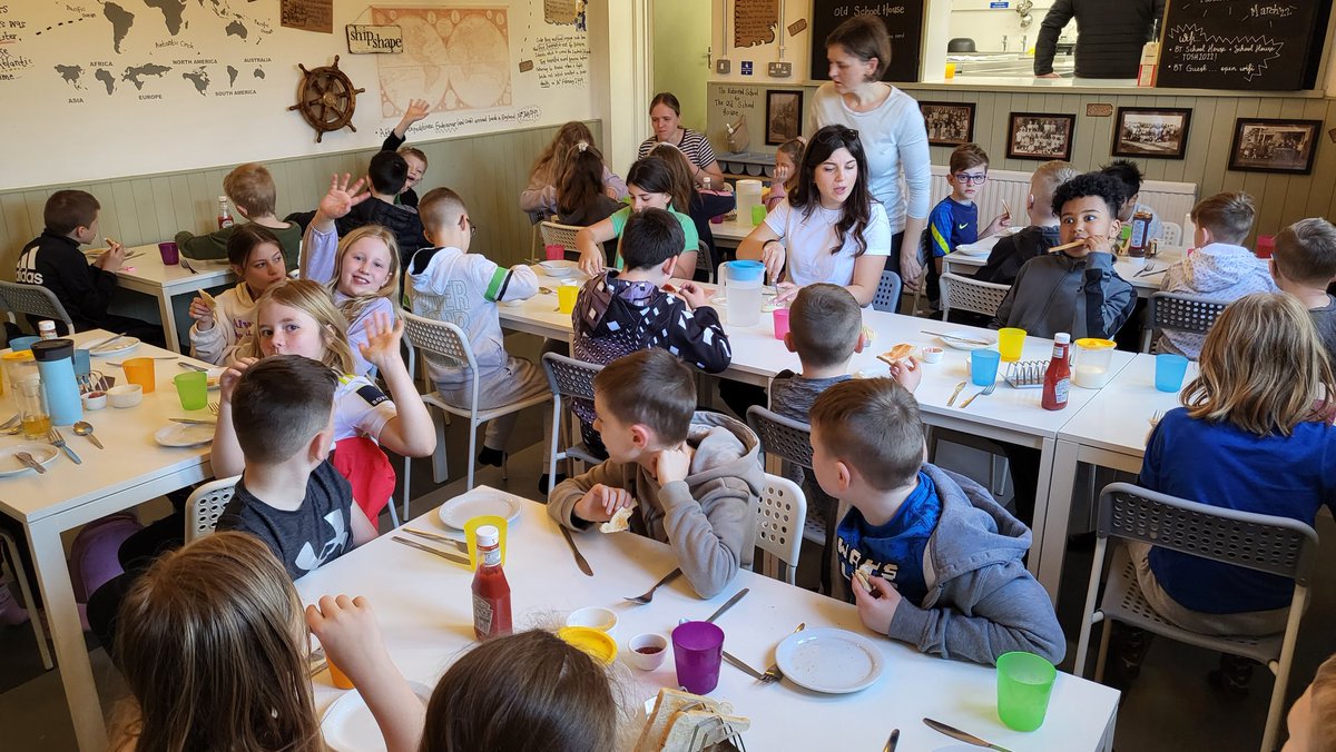 We're ready for another great day. The weather is being kind to us and it's going to be another beautiful day. Breakfast first, followed by a short coach journey, some more walking and hopefully we can catch some crabs 🦀 #y4residential