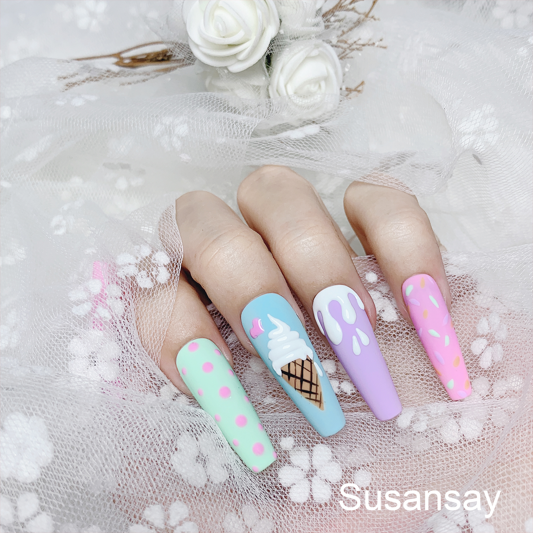 ice cream nail designs