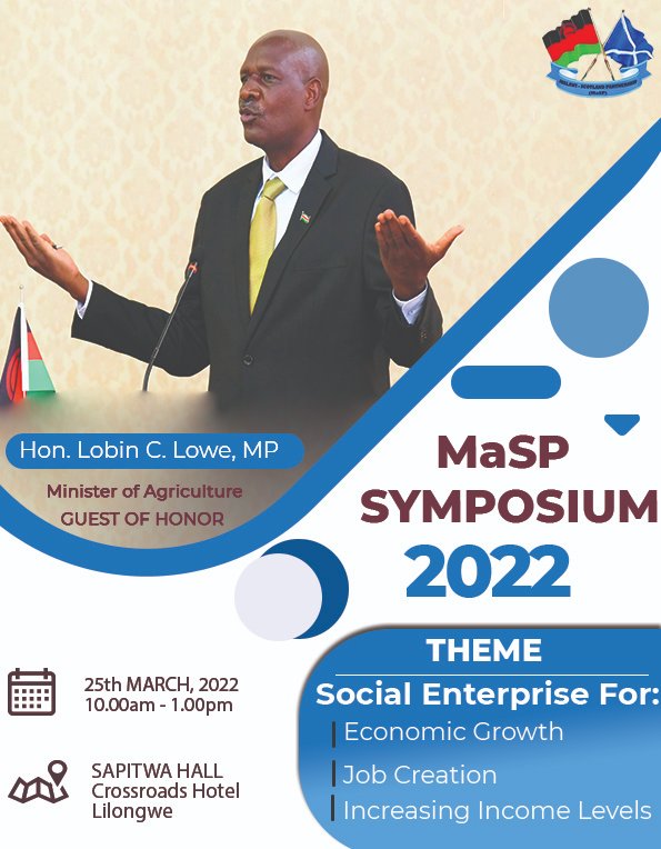 Hon. Lobin C Lowe has been a member of Parliament in the Malawi National Assembly from 2009 to present. He is currently serving as the Minister of Agriculture. We are greatly honoured to announce him as our Guest of Honor at the MaSP Symposium 2022