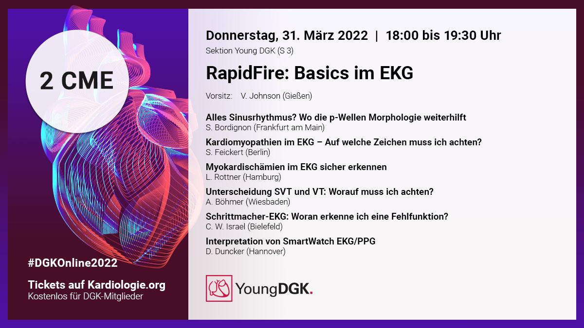 Phiso_de's tweet photo. Nächste Woche ist Rhythmuswoche bei #DGKOnline2022! Am 29.3.2022 Thema Versorgungsrealität Vorhofflimmern u.a. mit 
@ViclouiseJ @MedHansen und am 31.3.2022 
@YoungDgk u.a. mit @laura_rottner @bordistef @DavidDuncker. @DGK_org @AGEP_DGK https://t.co/fl7i8c653s