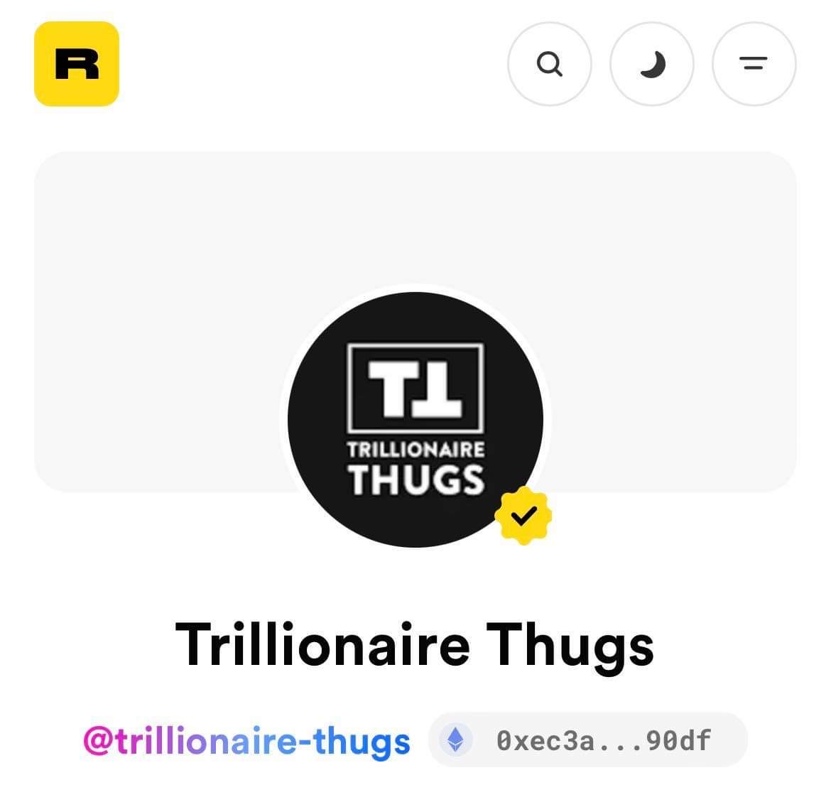 TThugsNFT's tweet photo. Appreciate you @rarible for verifying our project @TThugsNFT #Trillionairethugs https://t.co/TDJ890s3Ce