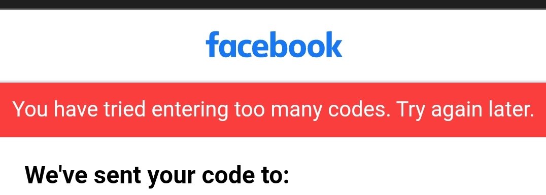 This is the message I get seconds after receiving your code #facebookaccounthacked