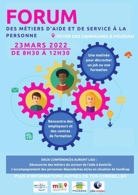 [RECRUTEMENT] #TousMobilisés au Forum de l'aide et services à la personne à #Poussan ce mercredi matin, recrutement et conférences découverte métiers avec @pole_emploi #Sète , <a href="/Sete_agglo_med/">Sète agglopôle</a>  et <a href="/mlij_bt/">MLIJ Bassin de Thau</a>