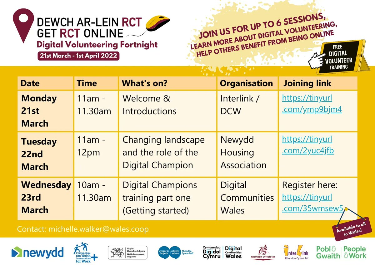 DIWCDC's tweet photo. Another day, another great opportunity to level up your digital volunteering as part of Digital Volunteering Fortnight!

Join us between 10-11.30am as we host the ‘Digital Champions training part one (Getting started)’ session 😎

Register here: https://t.co/5PVZsYwSx3 https://t.co/SyqWAQHSYc