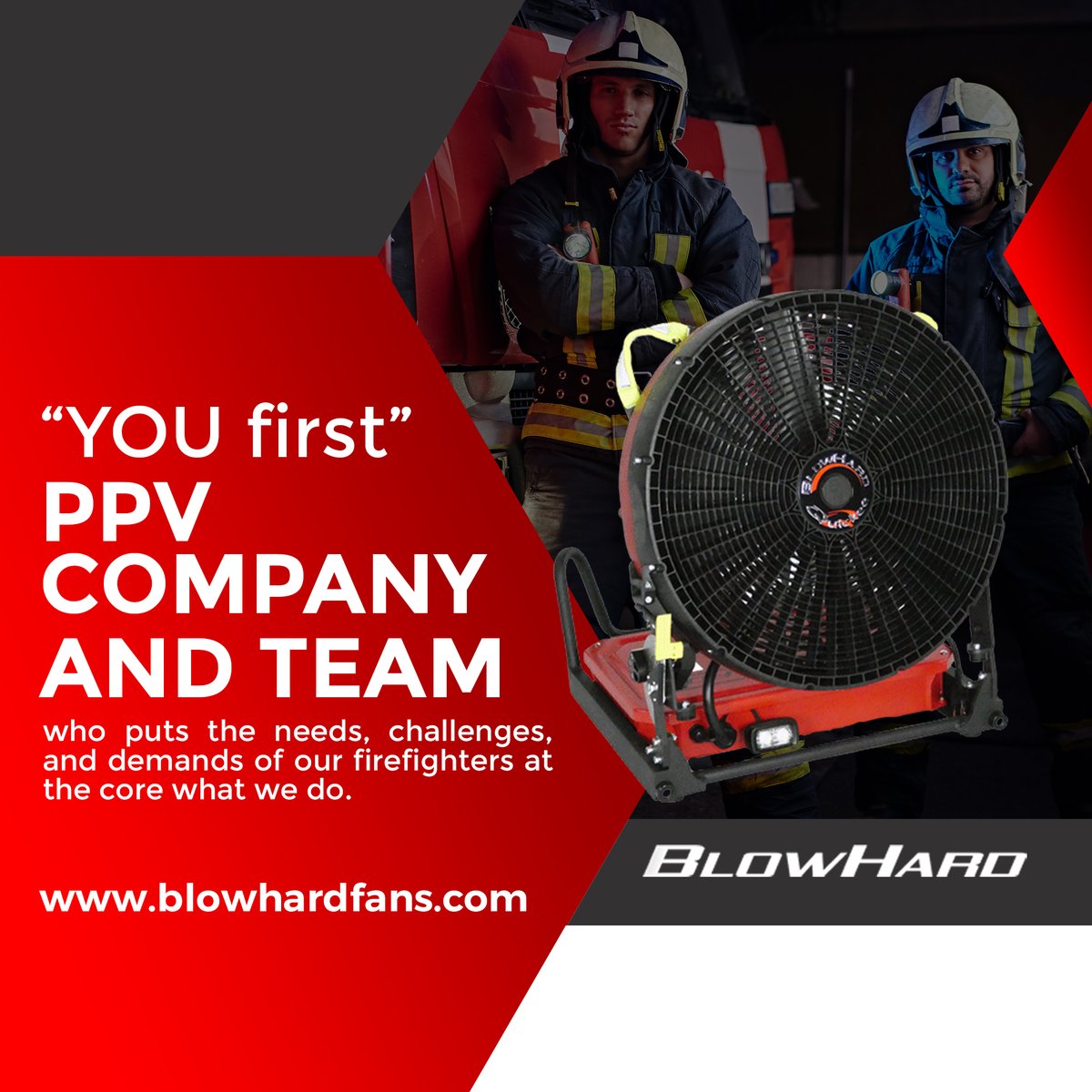 ⚡️ BlowHard is an innovative, robust “YOU first” PPV company and team who puts the needs, challenges, and demands of our firefighters at the core what we do.

#SizeMatters #firefighting #PPVFANS #firesafety #innovation #BlowHardFans #HighPerformance #Manufacturing