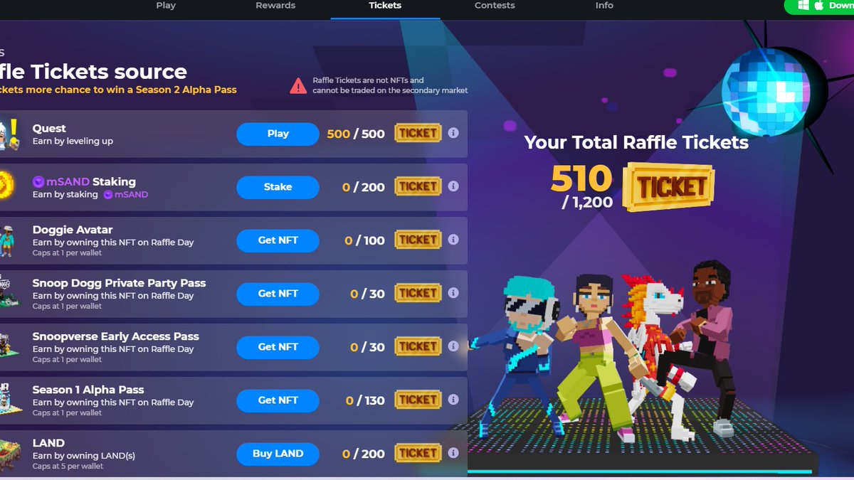 markvader18's tweet photo. @TheSandboxGame My Raffle Tickets.
I just participated in the daily #SandboxAlphaS2Contest for a chance to earn up to 1,000 $SAND! Starting March 22 - Ticket Day. Check out my screenshot below!
👇 #SandboxAlphaS2 https://t.co/3JuTZLzGUz