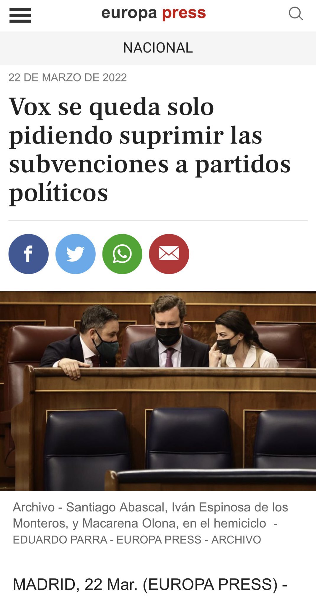 Grupo Parlamentario de VOX en el Congreso on Twitter 