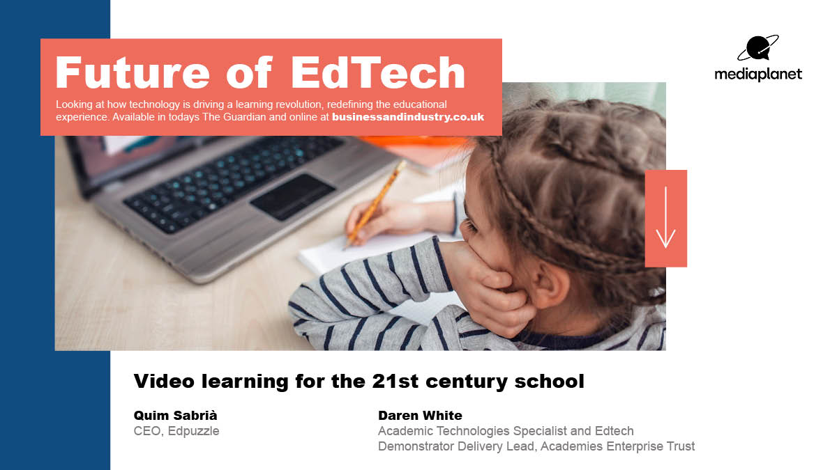 MediaplanetUK's tweet image. #FutureofEdTech2022 launches today, distributed inside the @guardian and online at ow.ly/fPFJ30sf7jp featuring @QuimSabria with @edpuzzle
#edtech #learningevolution #hybridlearning