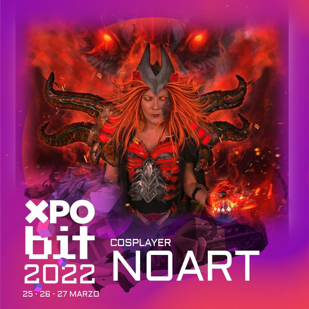 Los mejores Cosplayers de Almería estarán en XpoBit 2022. 
Noart: huercalense que le encanta hacer armaduras y props gigantes, disfrutando al máximo recreando e interpretando a sus personajes favoritos. Ganadora de numerosos premios a nivel individual y grupal.