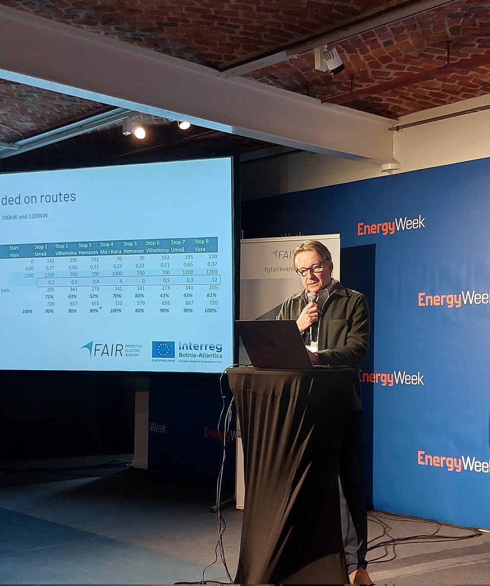 EnergyVaasa's tweet photo. The second part of the FAIR seminar dealt with the future of electric aviation with the help of our expert speakers BioFuel Region's Arne Smedberg, @univaasa's Antti Mäenpää, @SkellefteaAirpt's Robert Lindberg
#flyfair #kvarken #InterregBotniaAtlantica #EnergyWeek https://t.co/BV26ztmHYR