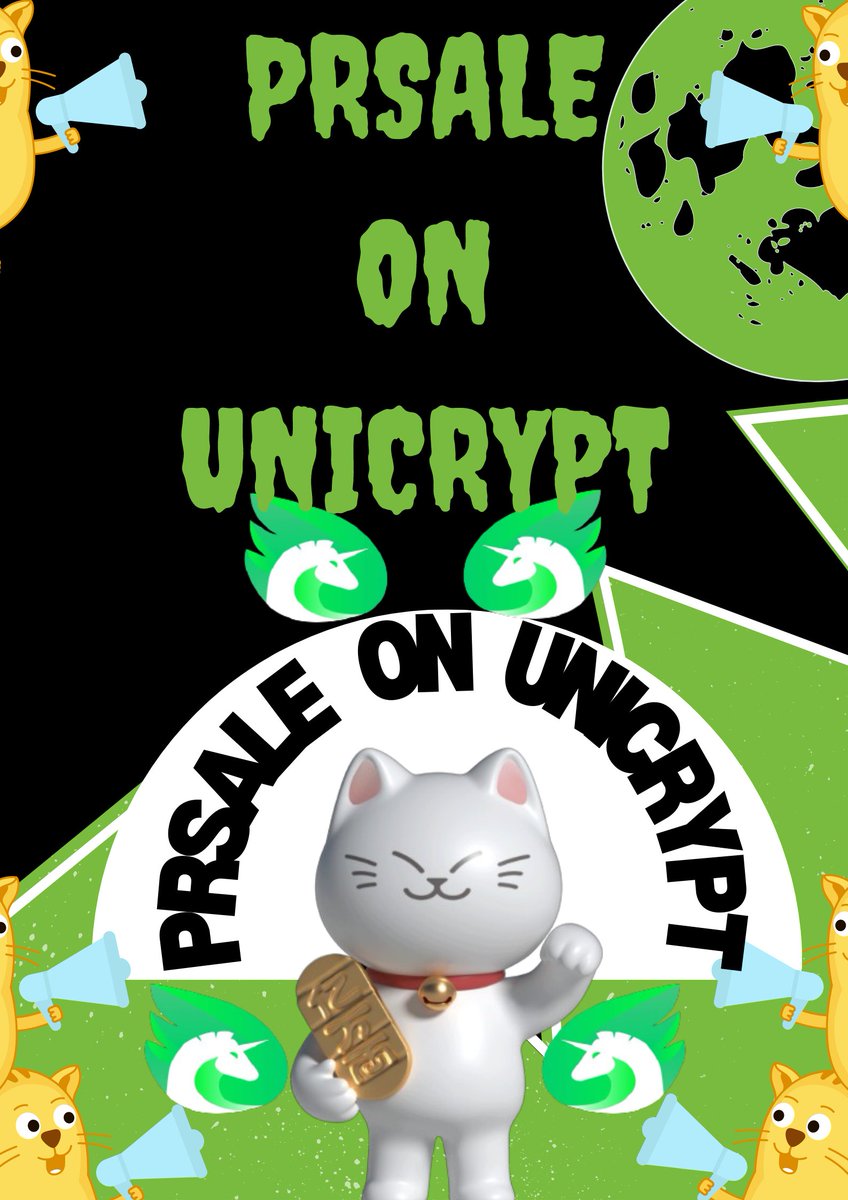 SincereCate's tweet photo. ⚡️⚡️Sincere Cate - Officially Listed on Unicrypt ! Check the More Details Below
📣Glad to Announce, We are Going to Unicrypt Platform For Presale.
Link : https://t.co/wmV9HLxobd
#Sincercate #SCATE #UNCL #BscGems #NFTs #NFTCommunity #NFTGame https://t.co/g7lMb8m2xz