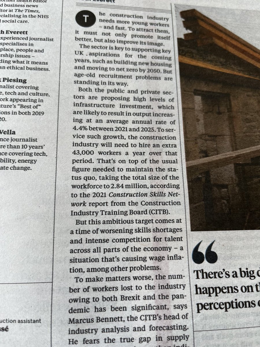 ‘Construction faces up to its image problem’ from today’s The Times.  I’m sure I wrote something similar in 2013.  The year 2025 is fast approaching and change in the construction industry continues at a glacial pace.  #Construction2025 ⁦