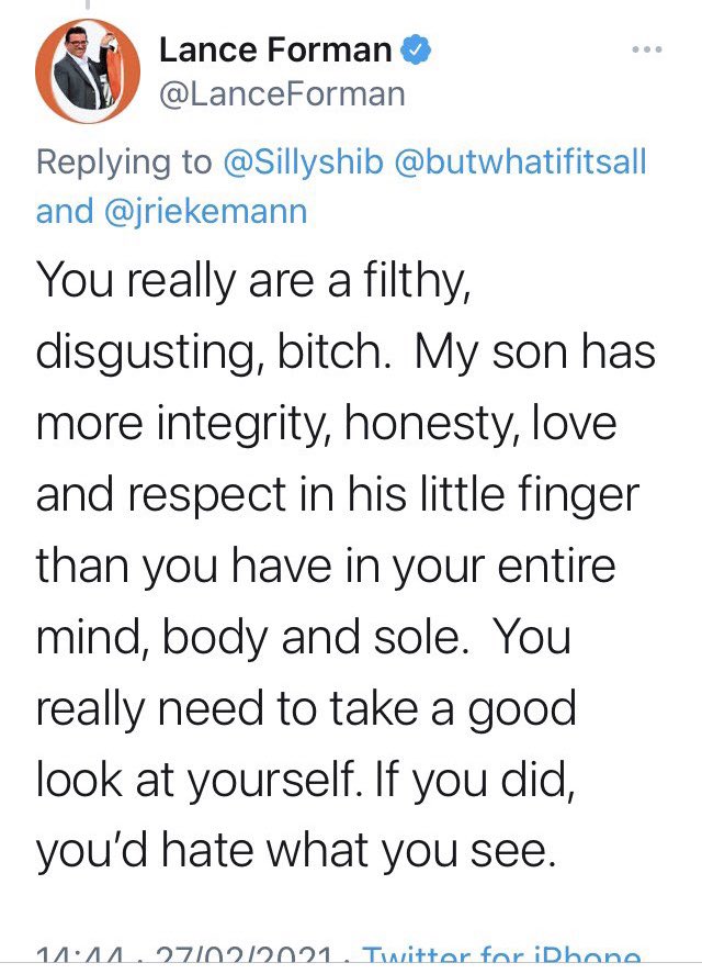 BrexitBuster's tweet photo. @StableMilkStool Ah yes! The vile, foul-mouthed Lance Forman. When he has a potty-mouthed meltdown on Twitter he really goes for it. Disgusting individual. 😡🤮
#LanceForman #BrexitBooby https://t.co/y4E4gfJ9kQ