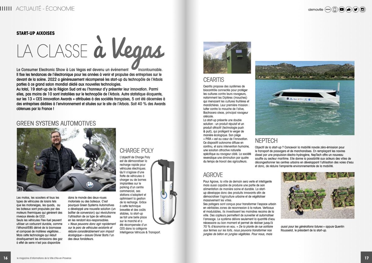 📰 2 superbes doubles pages dans #aixlemag le magasine d'<a href="/aixmaville/">Aix-en-Provence</a>  
Discussion autour du futur du Technopôle et du #CES2022 des Startup ✨

<a href="/AMPMetropole/">Métropole Aix-Marseille-Provence</a>