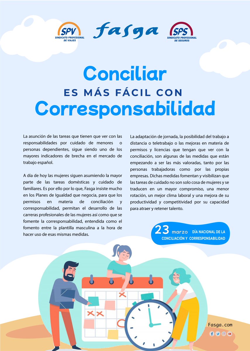 Valorianenred's tweet photo. 23 DE MARZO: DÍA NACIONAL DE LA #CONCILIACIÓN Y #CORRESPONSABILIDAD: CONCILIAR ES MÁS FÁCIL CON CORRESPONSABILIDAD
Más información: https://t.co/D7bdxblG7s
#FasgaTransformandoelSindicalismo #FASGAContigo #FasgaCercadeti #FasgaInnovandoContigo https://t.co/JPnAPYU48m