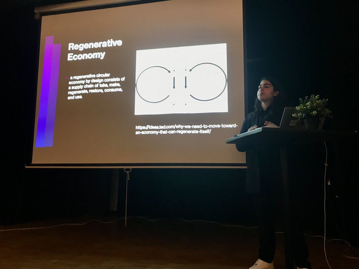UiBCollab's tweet photo. Intensive day at #BISC2022 with student-led workshops and presentations of student research. Fantastic to welcome contributors from @UniNMBU @NTNU @UiTNorgesarktis @sthlmresilience to @UiB!

First out is Dalia Moussa on the regenerative economy. 

@UiBCET @UiBSamfunn @RektoratUiB https://t.co/spO2r1UNRn