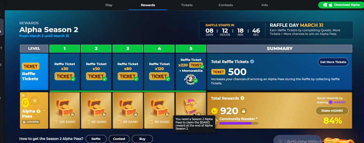 blake1118blake's tweet photo. @TheSandboxGame I just participated in the daily #SandboxAlphaS2Contest for a chance to earn up to 1,000 $SAND! Starting March 22 - Ticket Day. Check out my screenshot below!
👇 #SandboxAlphaS2 https://t.co/HnCa0v4DAt