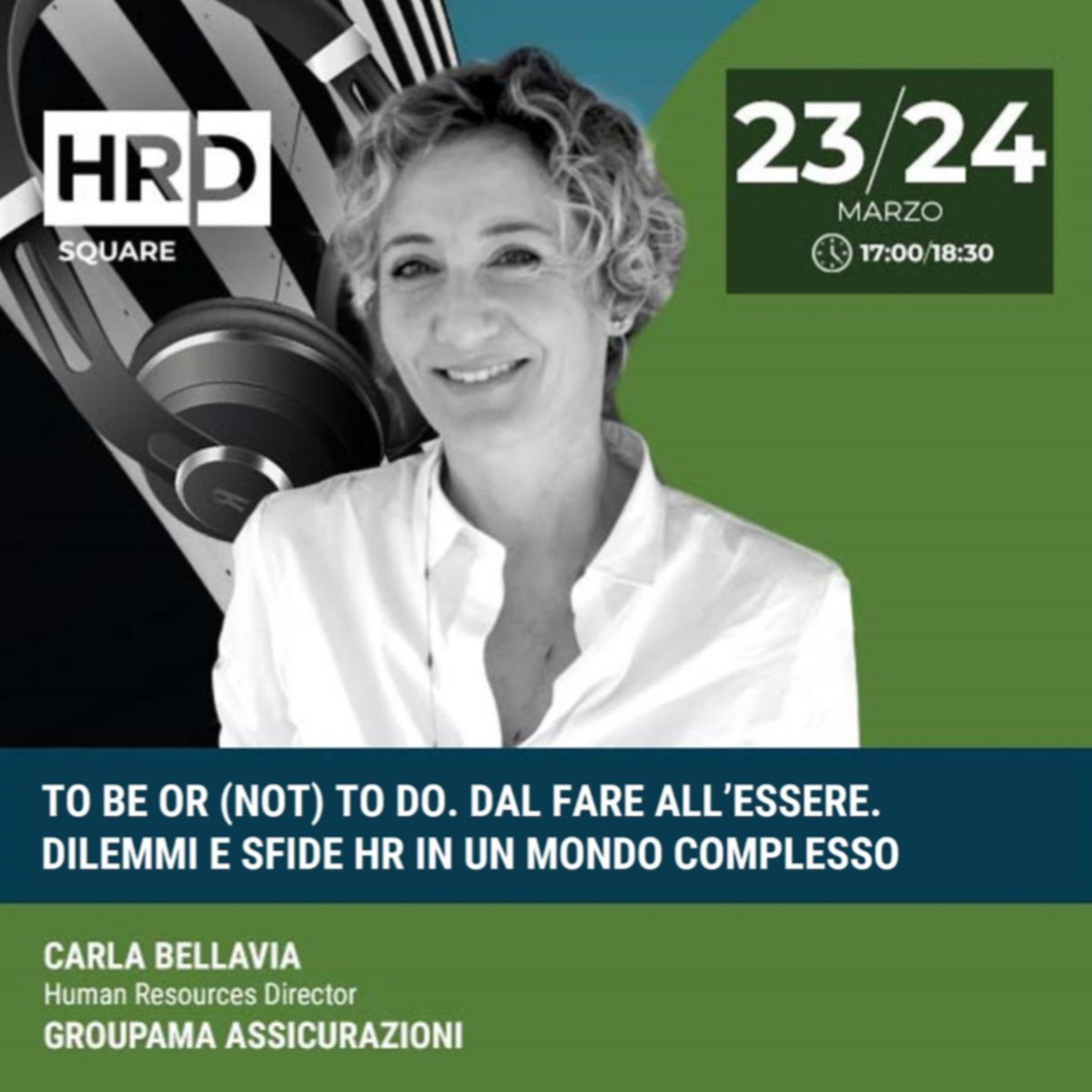 "To be or not to do?" Oggi e domani non perderti gli incontri di #HRDsquare, a condurre ci sarà Carla Bellavia, Direttore HR e Organizzazione di #GroupamaAssicurazioni. 
Info su 👇
myhrgoal.com/format/hrd-squ…