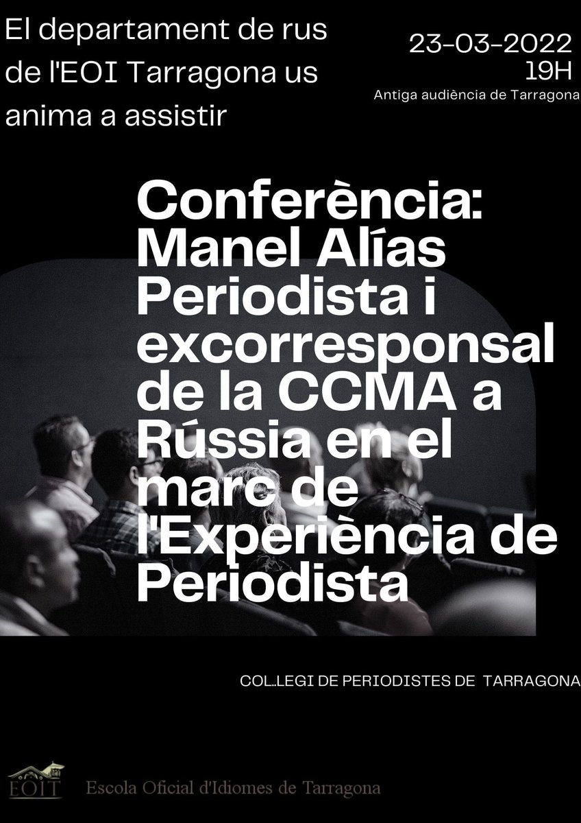 eoitgn's tweet photo. AVUI el departament de rus 🪆 us anima a assistir-hi #manelalias ! 

#eoitarragona ❤️ per la pau 🕊️
#lapublicadelsidiomes https://t.co/v2n3N6SgQy