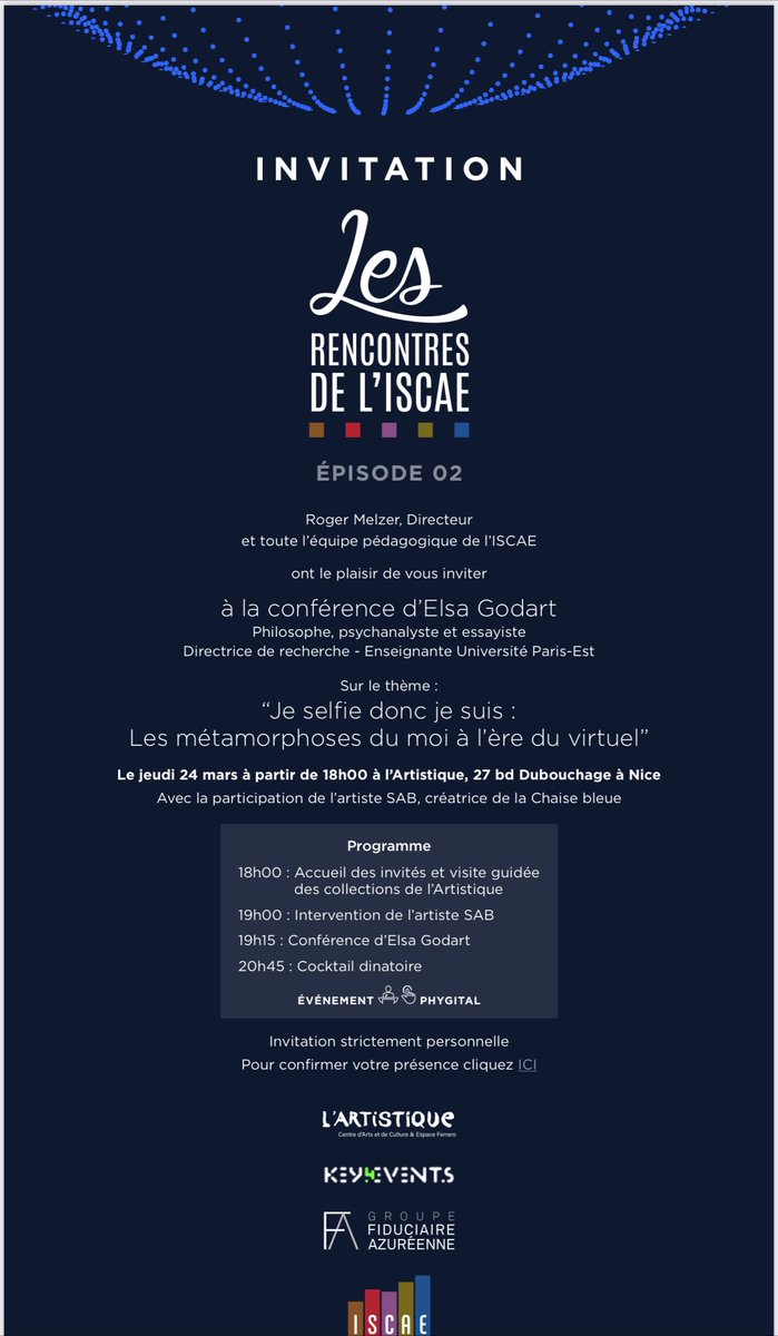 Demain <a href="/Iscae_Nice/">Iscae Education</a> conférence sur le #selfie et signature de livres <a href="/AlbinMichel/">Albin Michel</a> 🤩