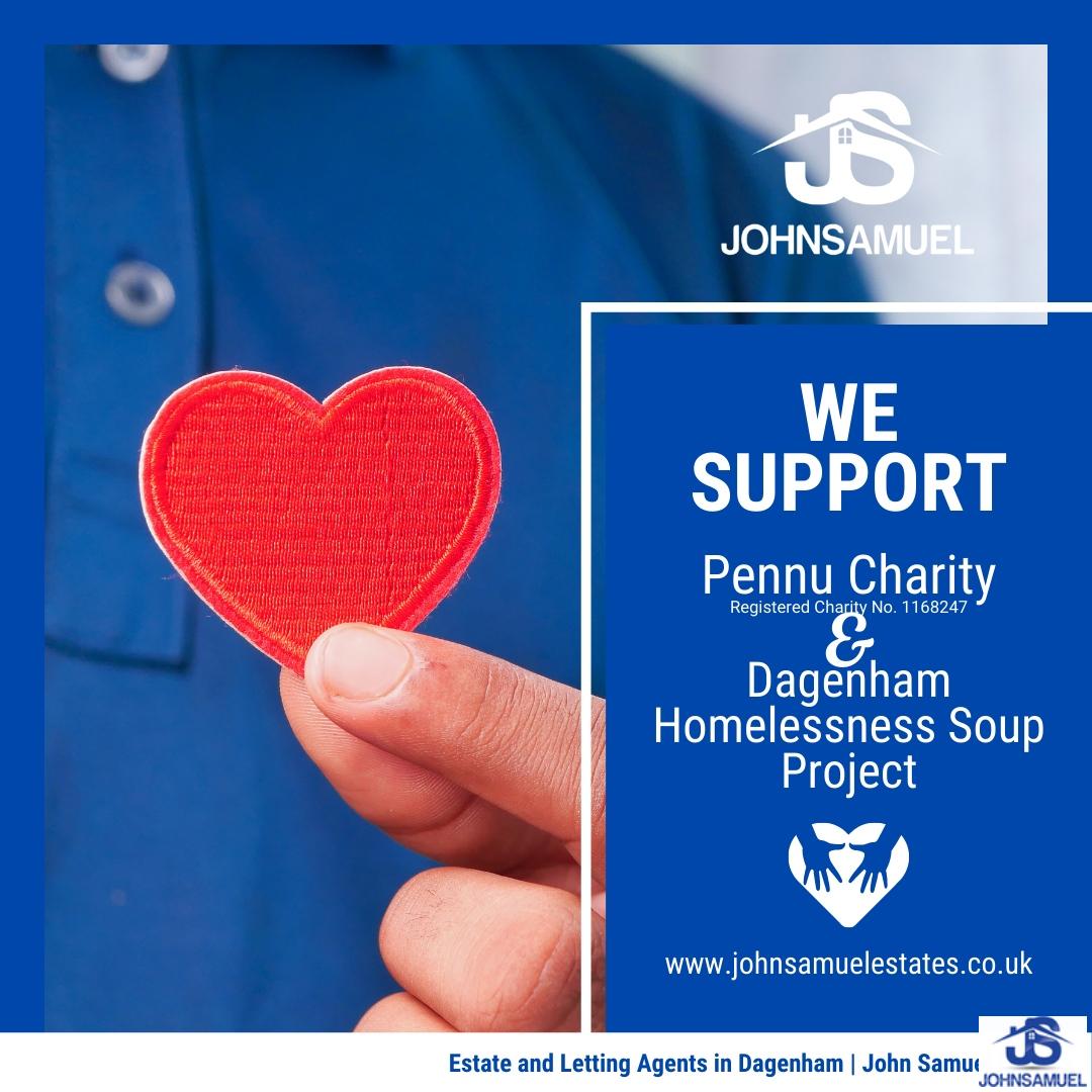 EstatesSamuel's tweet photo. A sense of warmth and happiness comes over you when you give money to a charity. We support Pennu Charity and Dagenham Homelessness Soup Project. Spread love! 💙

https://t.co/QJcuhY2Zkk

#houseforsale #houseforrent #estateagentsuk #propertytips #auctionproperty #lettingagentuk https://t.co/xXgWc5jmGm