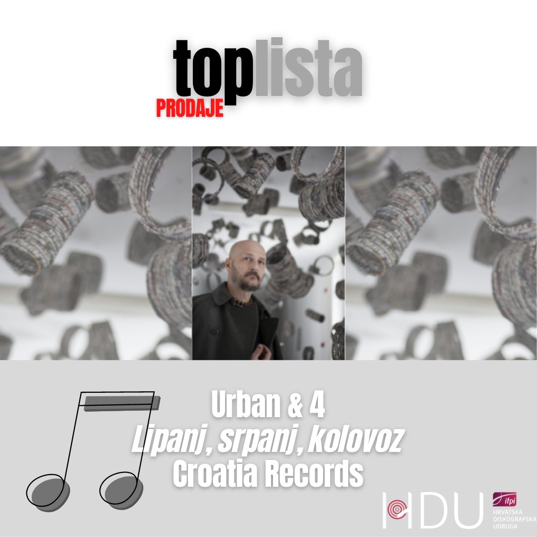 Prvo mjesto na Top listi prodaje drugi  tjedan zaredom drže Urban&amp;4 s albumom Lipanj, srpanj, kolovoz (<a href="/CroatiaRecords/">Croatia Records</a>)
Cijelu listu domaće&amp;strane prodaje albuma 👉 
top-lista.hr/www/
#croatia #croatianmusic #music #urban