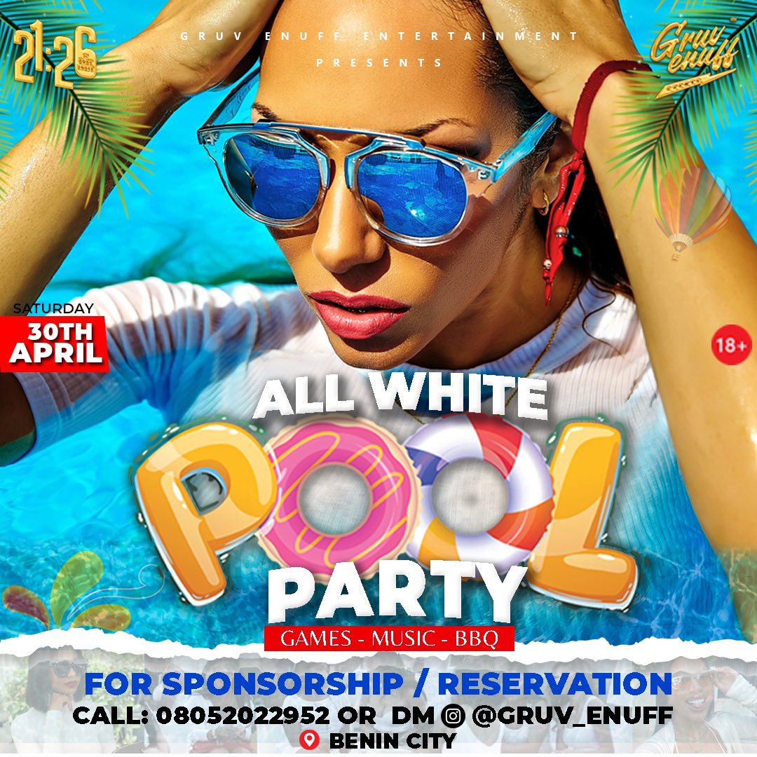 MrBiggSplash's tweet photo. So turnt for the #allwhitepoolparty in benin city. April 30th. https://t.co/ZMJWbmzmys
