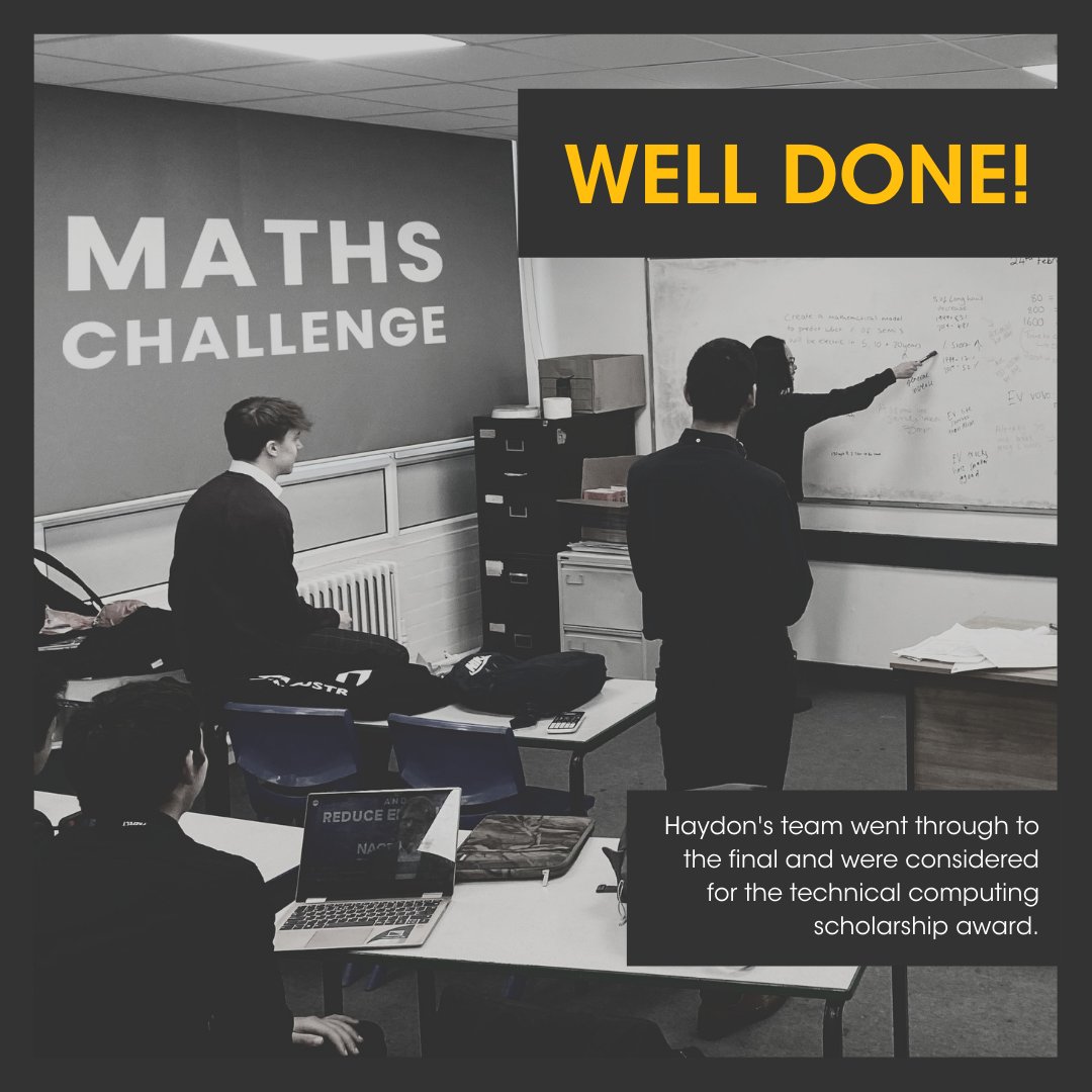 HaydonSchool's tweet photo. Haydon's team went through to the final in the M3 Challenge and were considered for the technical computing scholarship award. We are very proud of you guys Cameron B, Minh Thu N, Arushi K, Keiran V and Matthew W. That others feel inspired by you and next year we do this again! https://t.co/HAyjfN0xoV