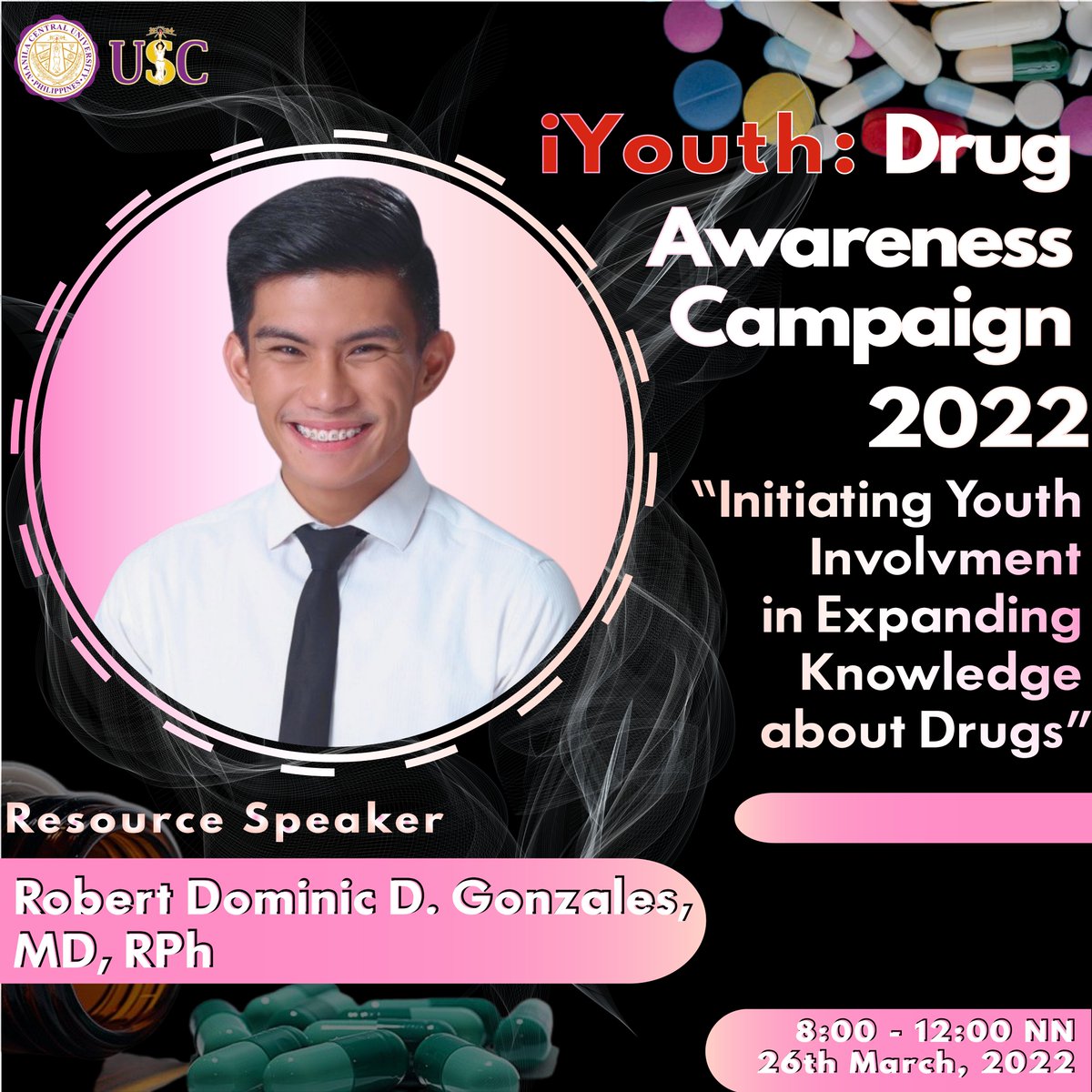 MCU_USC's tweet photo. #GetToKnowYouriYouthSpeaker 

Our first speaker is a graduate of Doctor of Medicine at University of Santo Tomas Faculty of Medicine and Surgery and currently a Post-Graduate Intern at UST Hospital. 

Catch Dr. Gonzales on March 26 via Zoom and Facebook Livestream! 

(1/n) https://t.co/7gq9p1RTM5