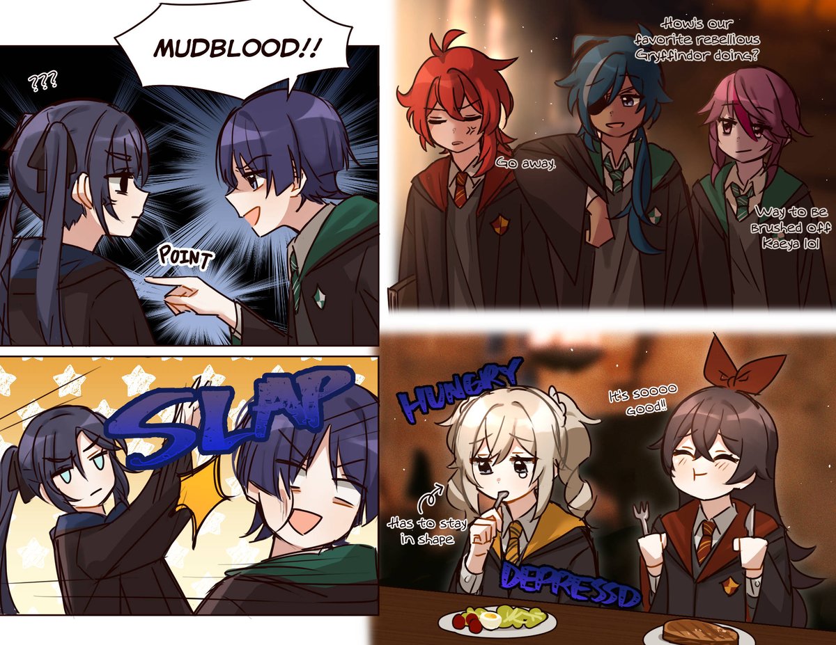 zhacaitan's tweet photo. Long time no see :)
Anyways Genshin Hogwarts AU https://t.co/ocT7pok2Ib