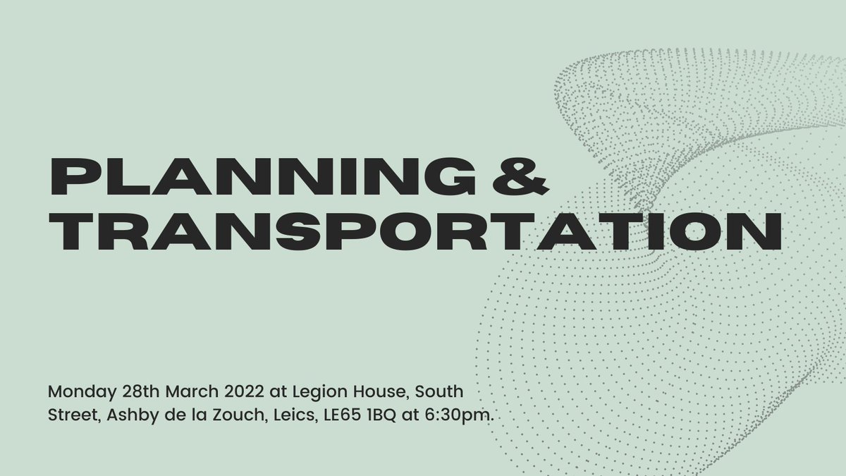 Our next Town Council meeting – Planning &amp; Transporation – will be taking place on Monday 28th March 2022 at Legion House, South Street, Ashby de la Zouch, Leics, LE65 1BQ. The meeting will start at 6:30pm.

For more information, visit our website:
ashbydelazouch.info/Agendas-and-Mi…
